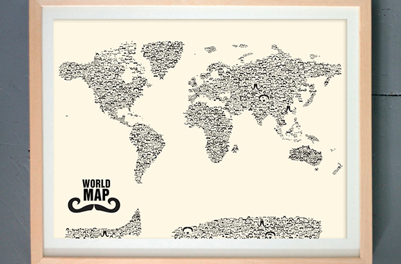 Moustache World Map