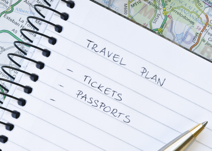 travel plan list on notebook