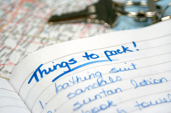 Use Packing Lists Before and During Your Trip