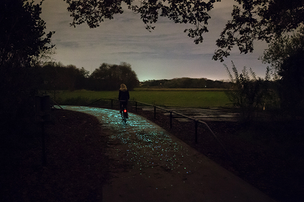 This Glow-in-the-Dark Bike Path Is Just Magical
