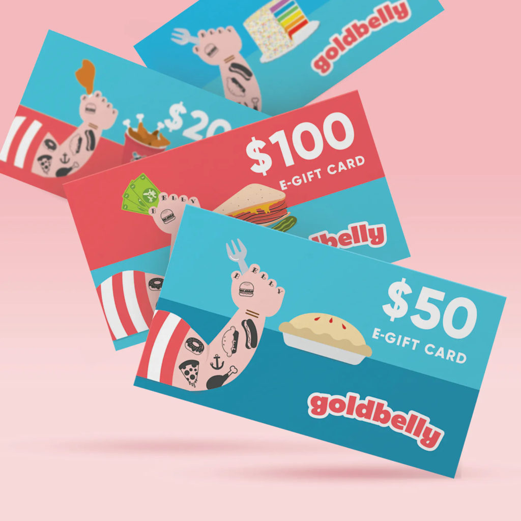 Set of Goldbelly gift cards