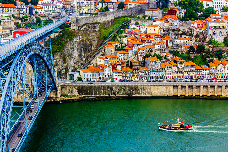 Ancient city Porto,metallic Dom Luis bridge  1 By