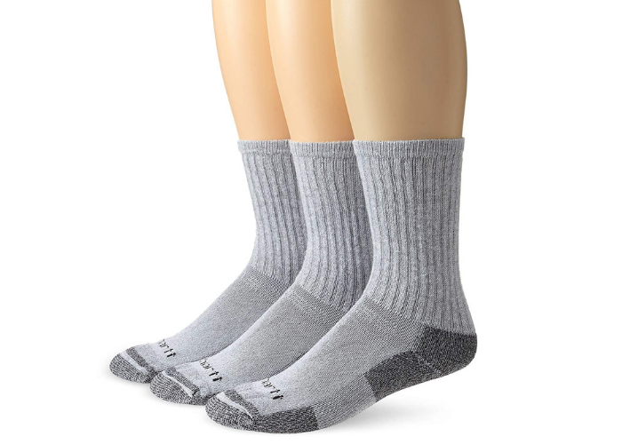 three mid calf gray socks