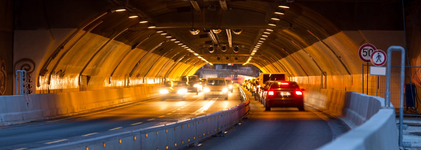 cars in tunnel