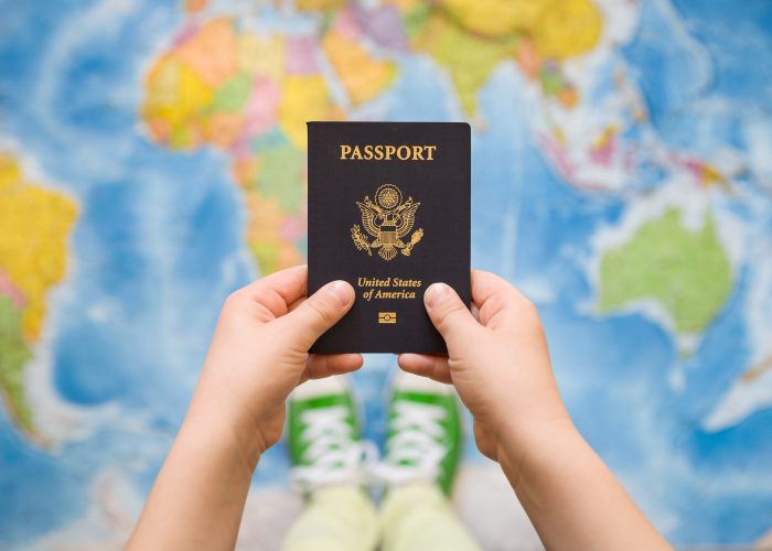 Child holding a passport