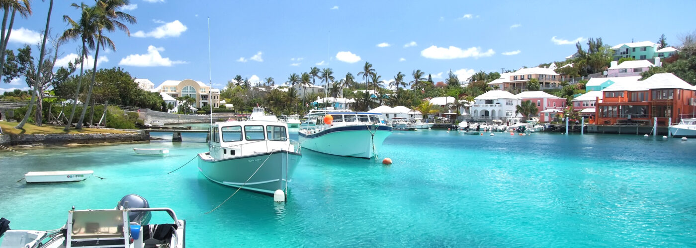 bermuda harbor with boat view