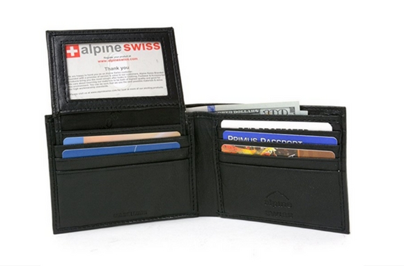 Alpine Swiss RFID Passcase 2-in-1 Wallet