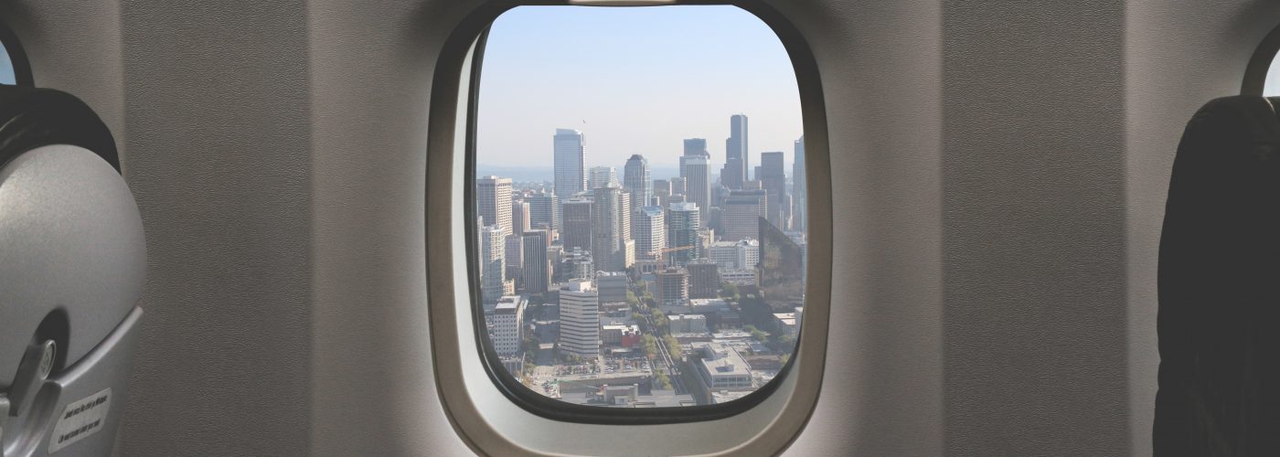 Airplane Window City View