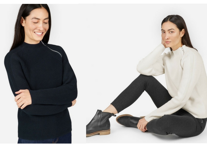 apres ski clothes The Fisherman Cotton Zip Pullover by Everlane