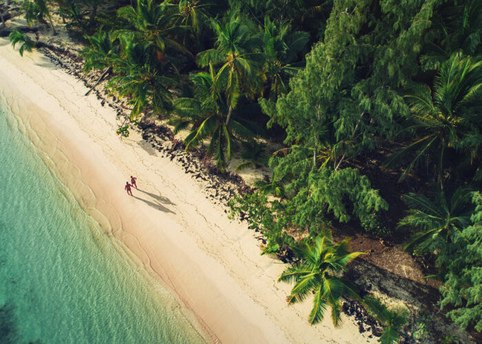 aerial view of dominican republic beach.