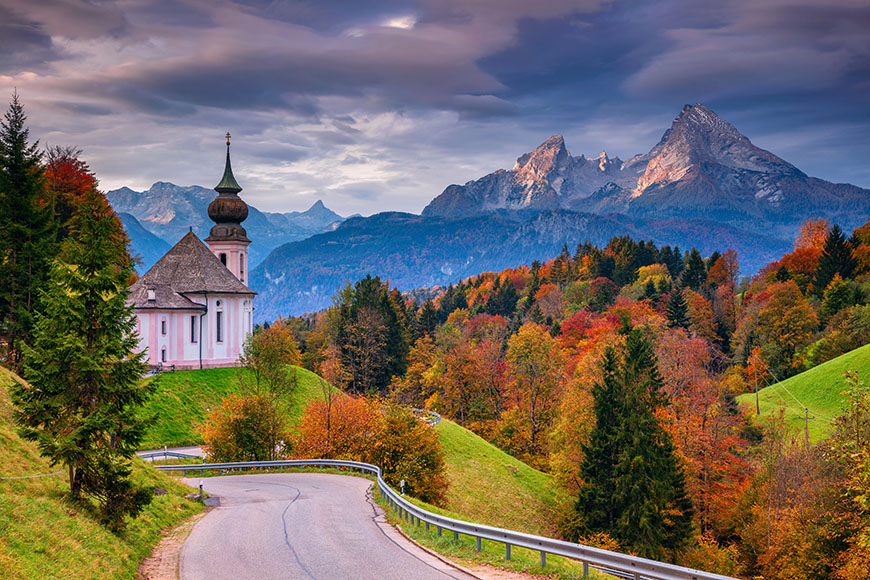 fall colors in bavarian alps.