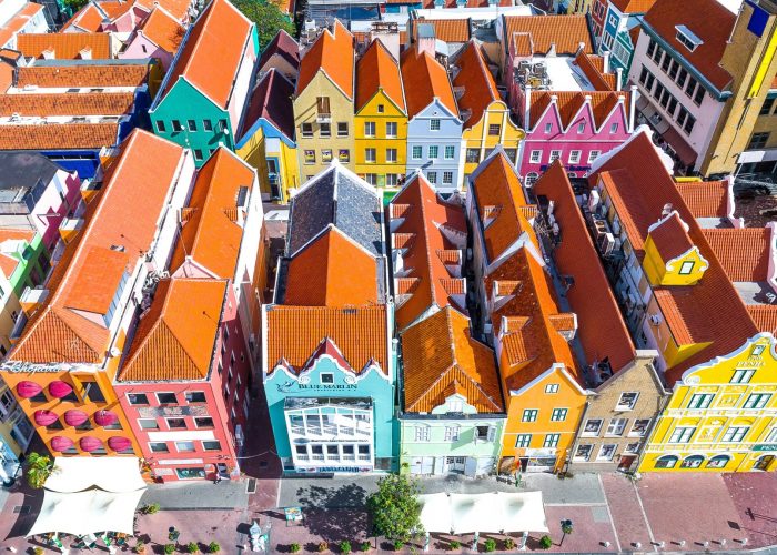 view of colorful homes on caribbean island