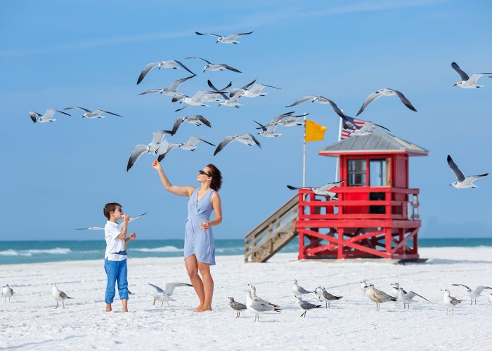mother and child on clearwater beach