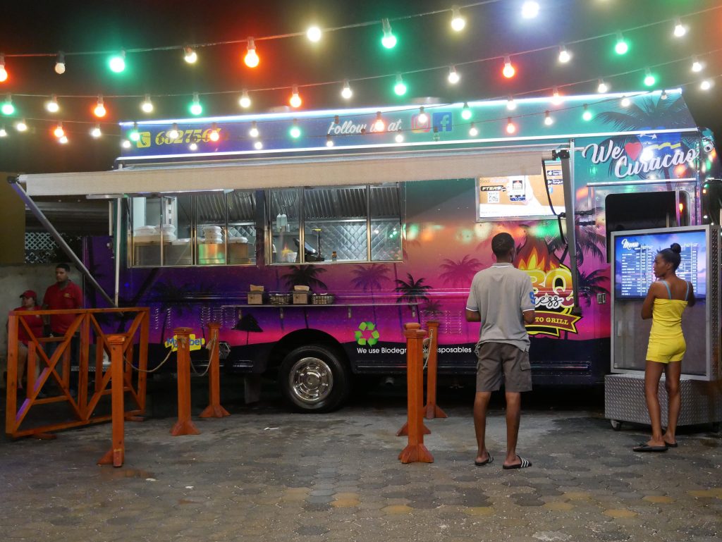 food truck at night in curacao