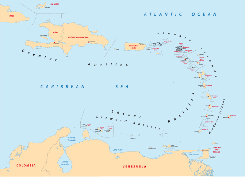 map of curacao
