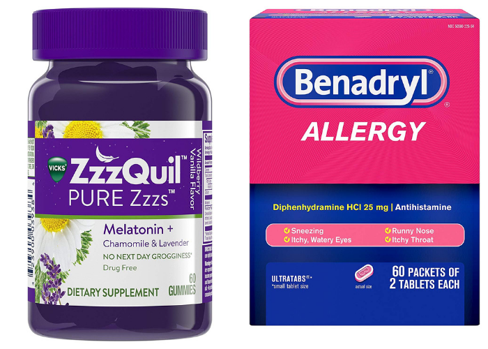 ZzzQuil and benadryl
