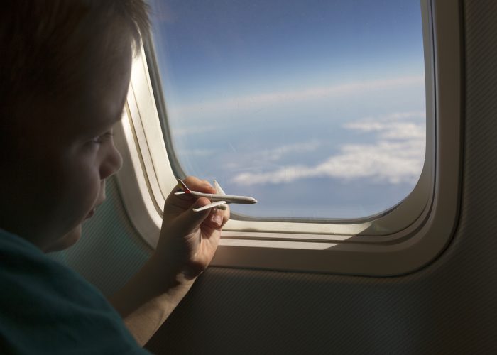 child on a plane