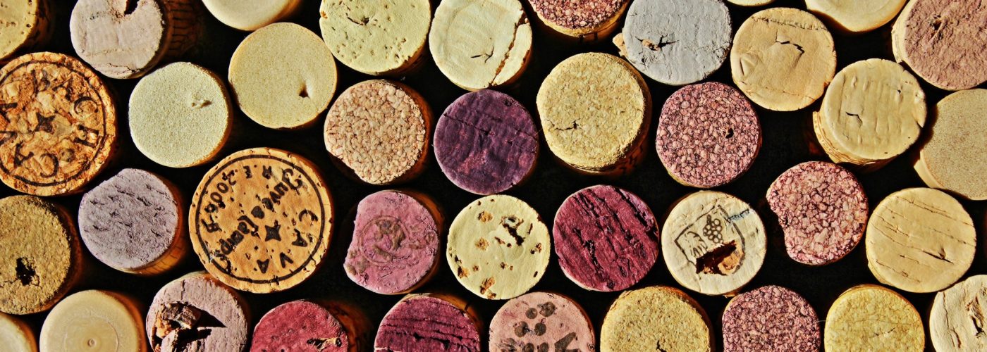 Wine corks arranged in a pattern