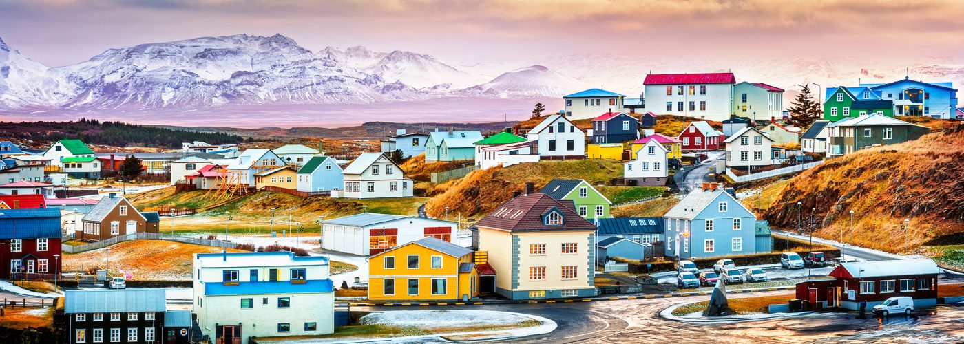 colorful village in iceland