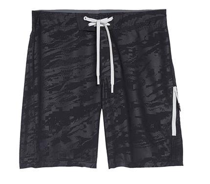 Black and grey board shorts for men