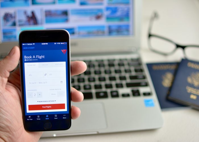 booking Delta flight on mobile app for frequent flyer program miles