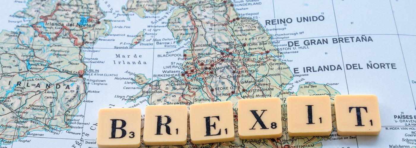 Brexit tiles on map of United Kingdom