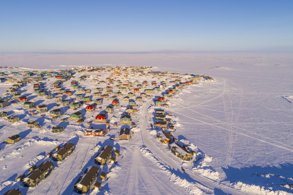 Aerial view of nunavik community