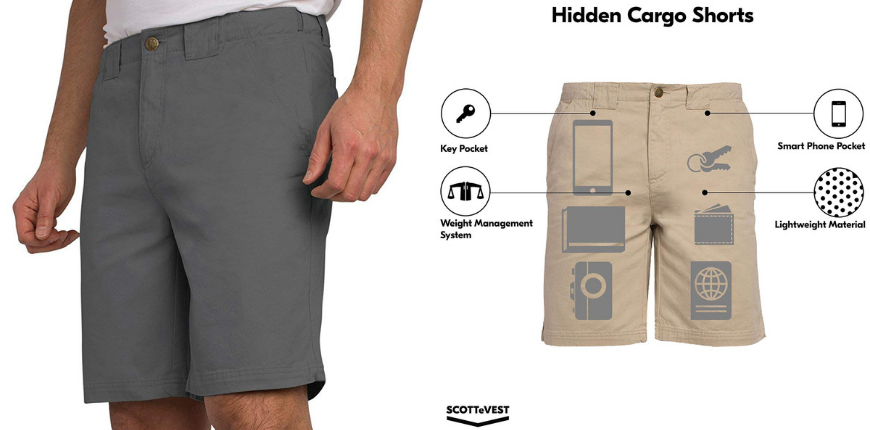 SCOTTeVEST hidden cargo shorts