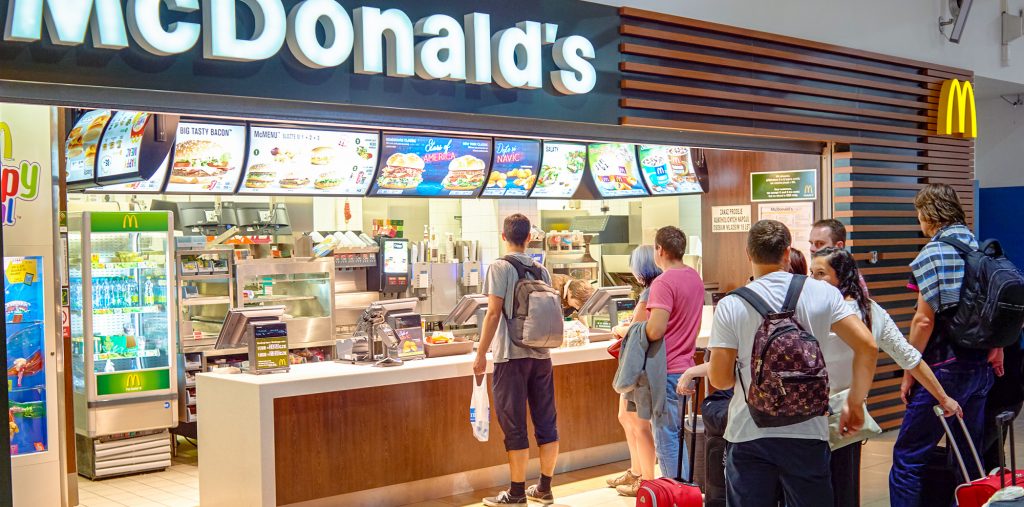 mcdonalds fast food restaurant airport terminal
