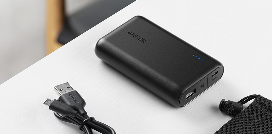 Anker powercore 10000, one of the smallest and lightest 10000mah external batteries,