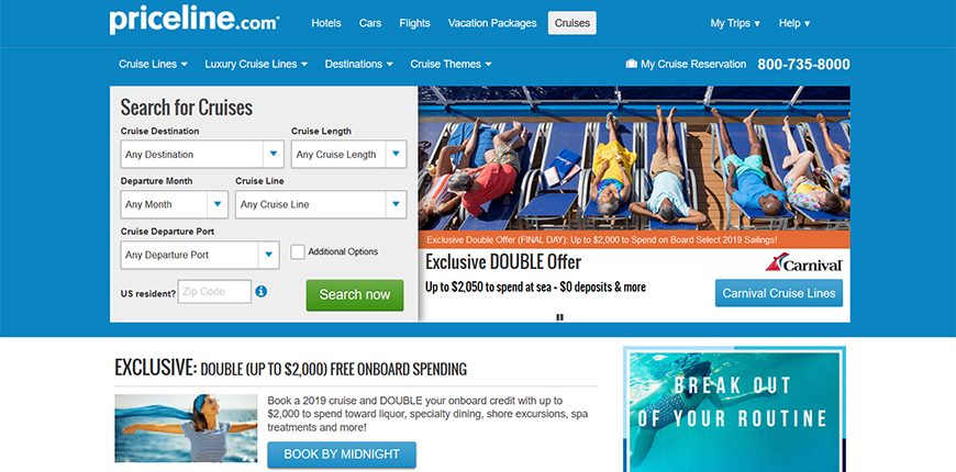 priceline cruise booking screenshot