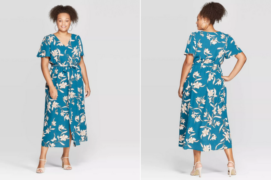 Ava & viv women’s plus size floral print short sleeve maxi dress