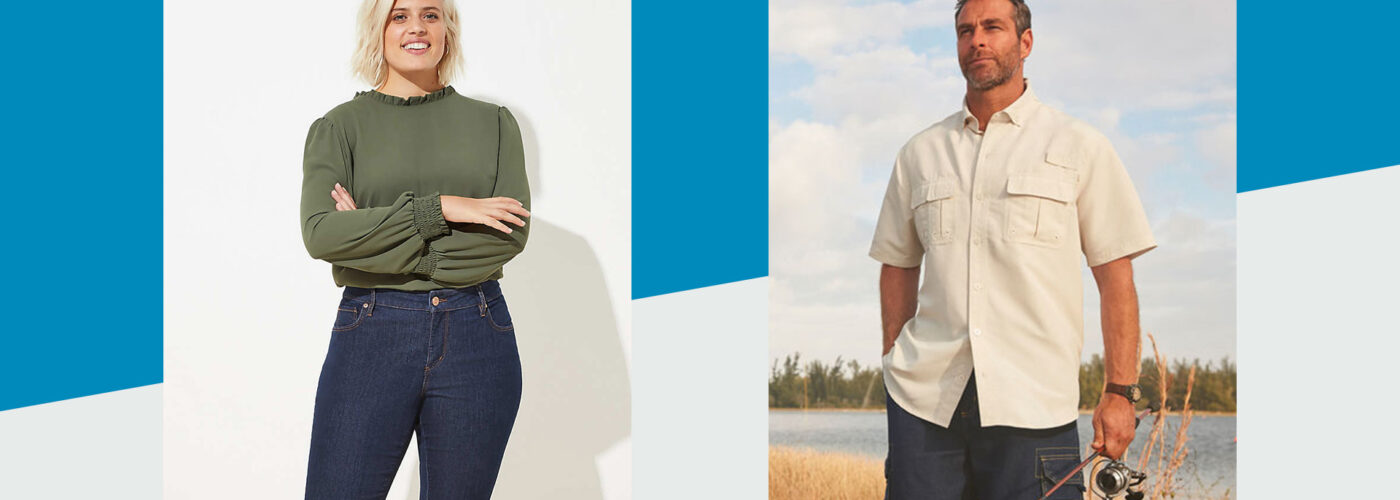 LOFT Plus Modern Skinny Jeans in Dark Rinse Wash | Boulder Creek Off-Shore Short-Sleeve Sport Shirt