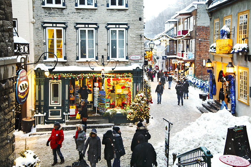 holiday decorations in quebec city.