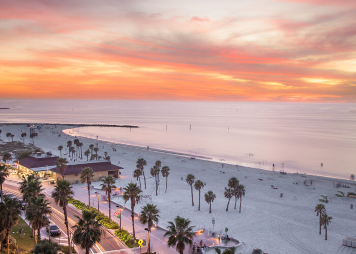 sunset view of Clearwater Beach, Florida