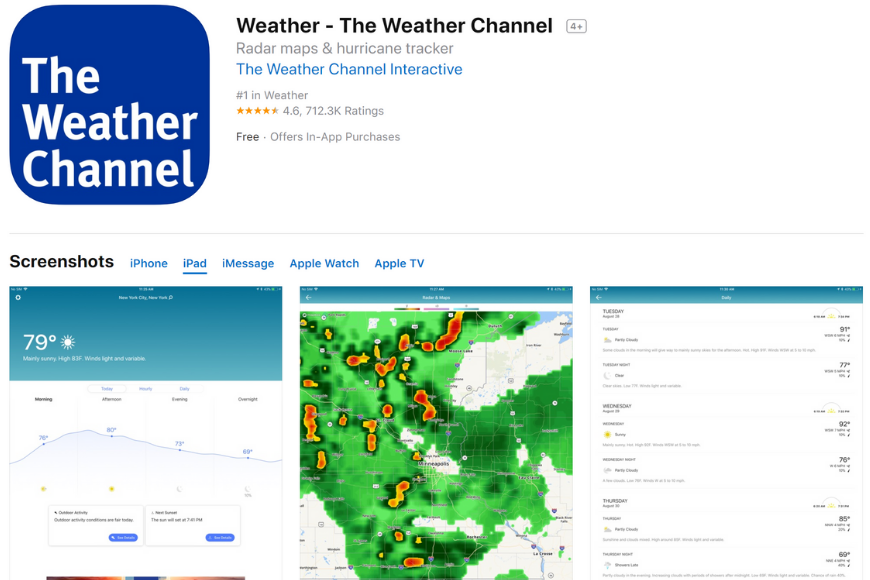 the weather channel app.