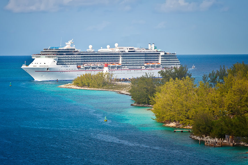 cruise ship in caribbean.