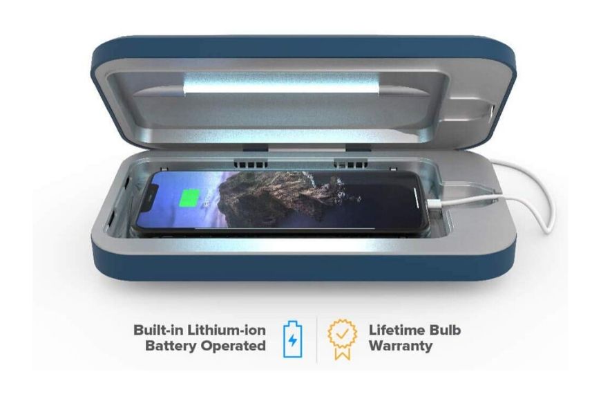 PhoneSoap go battery-powered smartphone sanitizer.