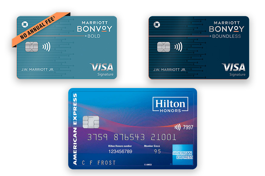marriot bold and bonvoy, hilton credit cards