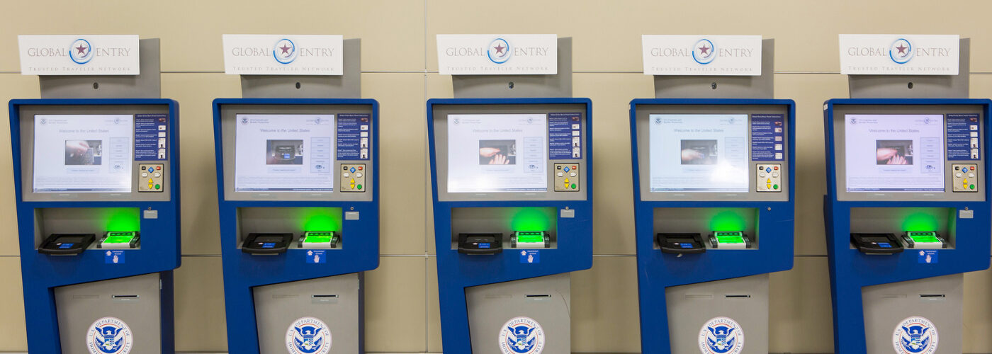 Global Entry and APC Kiosks, located at international airports across the nation, streamline the passenger's entry into the United States.