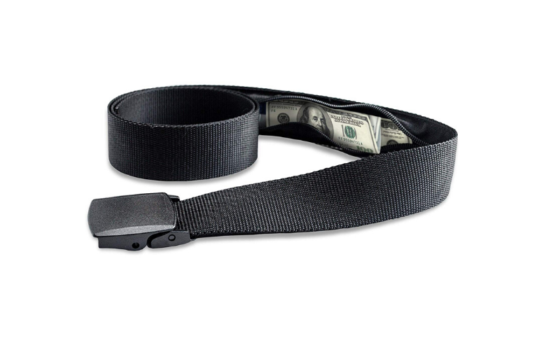 belt with hidden zip pocket