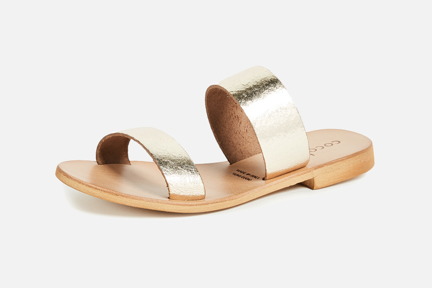 Cocobelle Leather Slide Sandals.