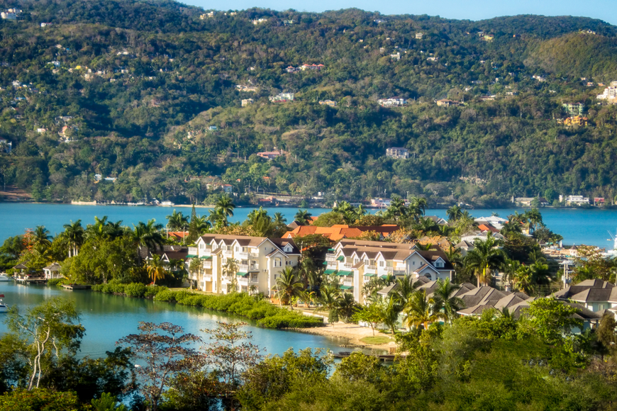 panoramic view of montego bay jamaica caribbean.