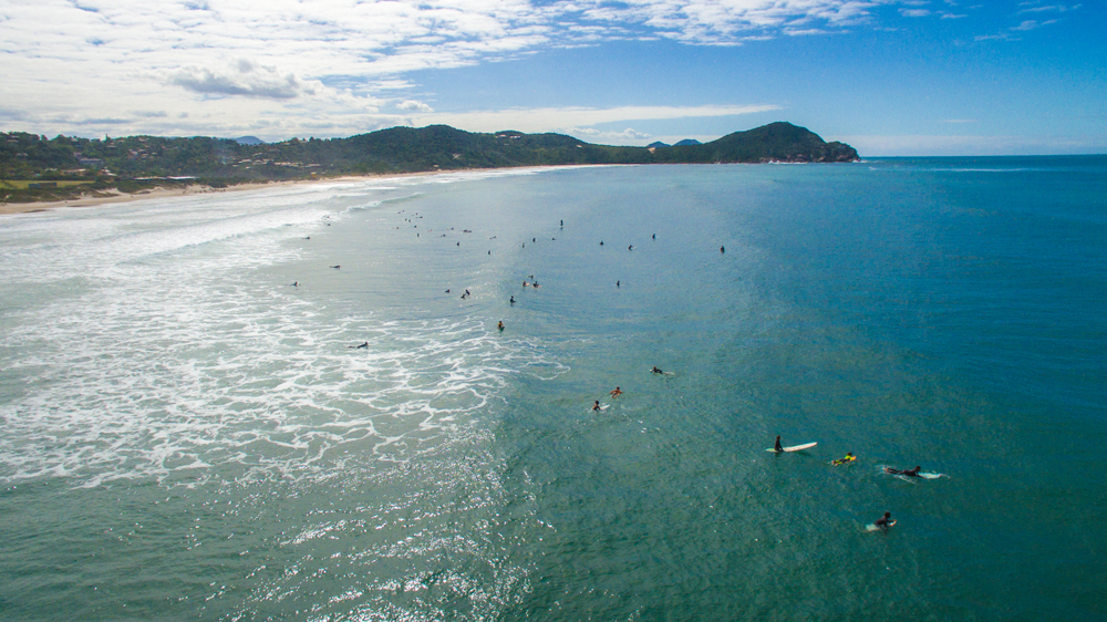beach of Rosa - Garopaba - Santa Catarina - Brazil - Drone Aerial Photo