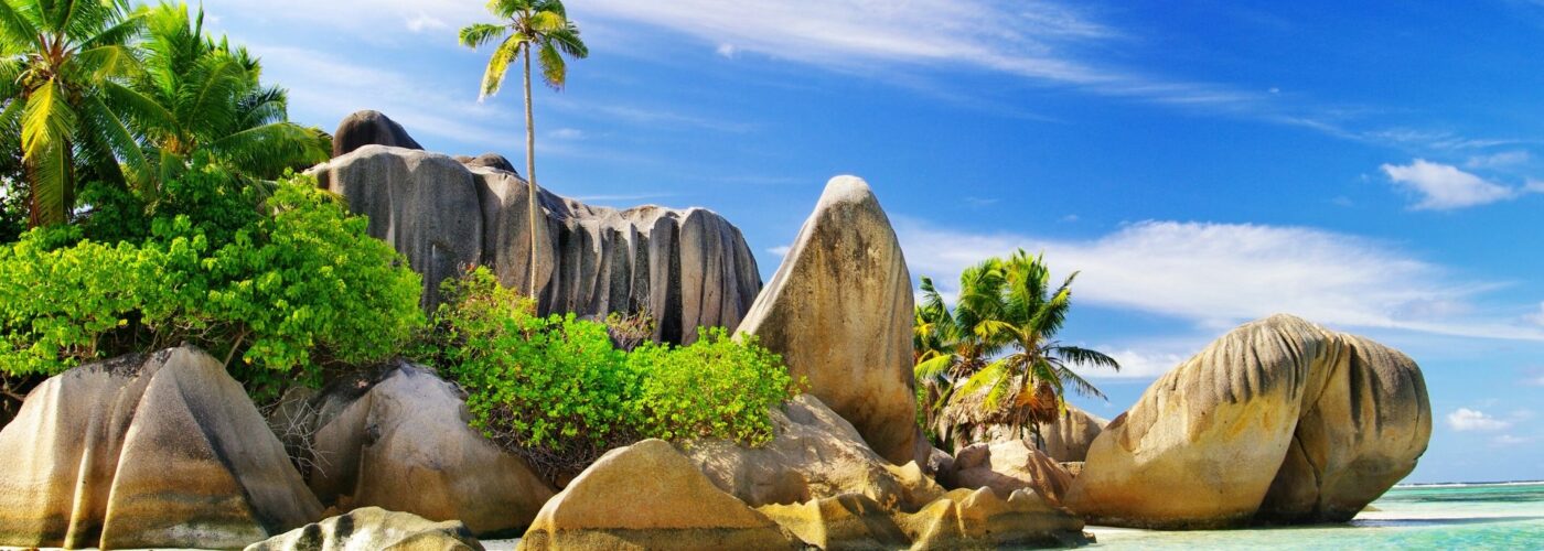 The Seychelles Beach and Rocks
