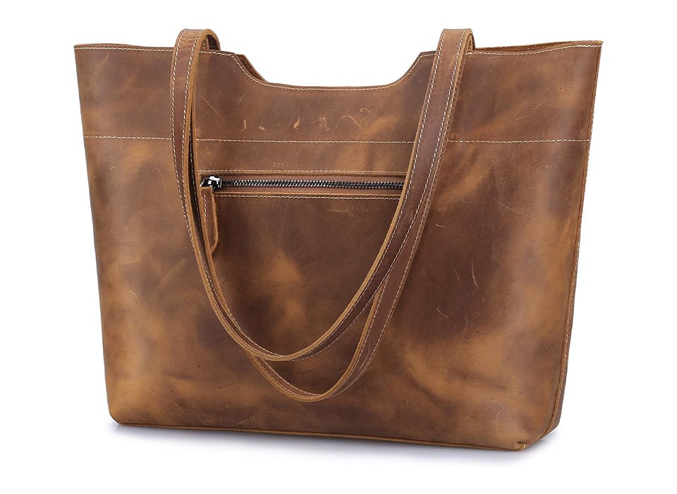 S Zone Vintage Leather Tote