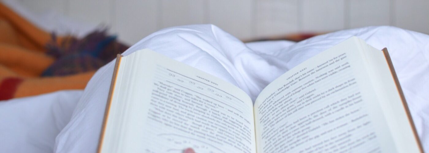 reading a book in bed