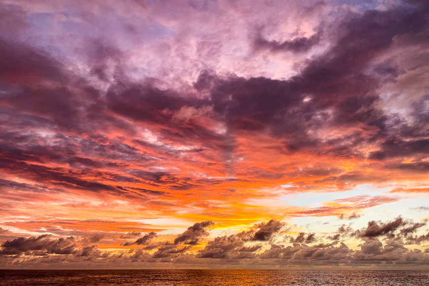 sunset in seychelles