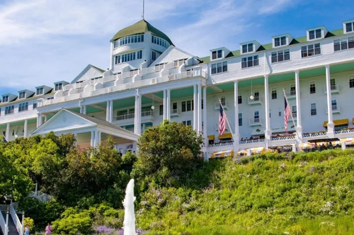 Exterior of the Grand Hotel on Mackinac Island in Michigan