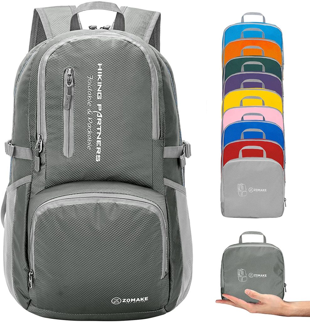 ZOMAKE Lightweight Packable Water Resistant Backpack 